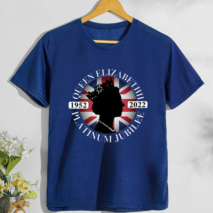 Inspired by Queen's Platinum Jubilee 2022 Elizabeth 70 Years T-shirt Summer Male and Female Large Size