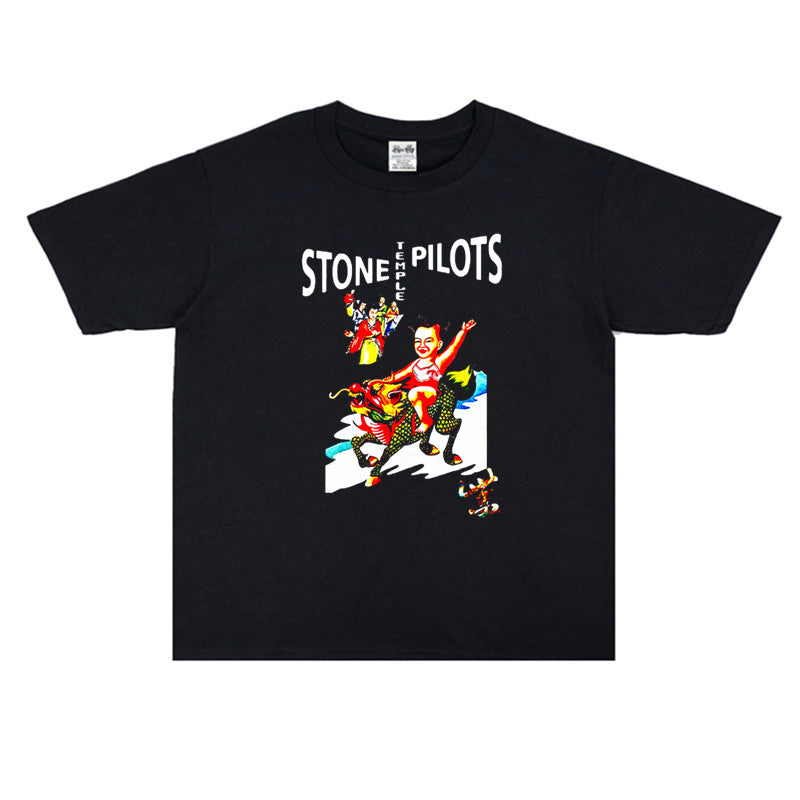 Rock Star T Shirt Stone Temple Pilots Band Washed Distressed T-shirt