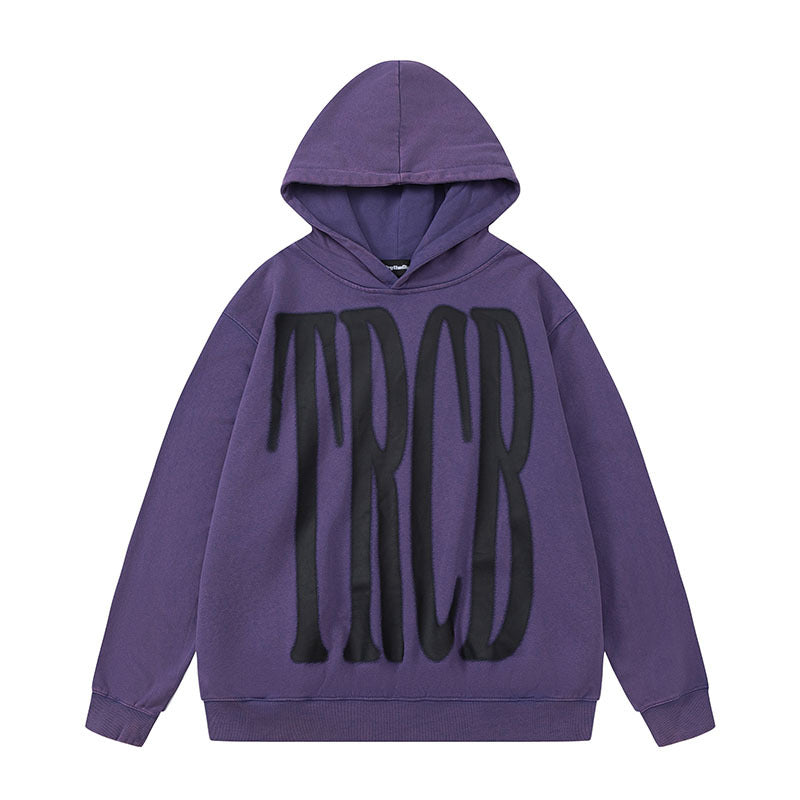 Men Hoodie Letter Graffiti Printed Hoodie Winter