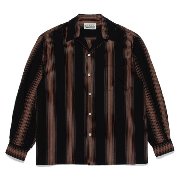 GUILTYPARTIES TIGER Shirts checked striped Hawaiian long-sleeved shirt