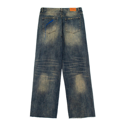 Men Jeans Make Old Ripped Loose Trendy