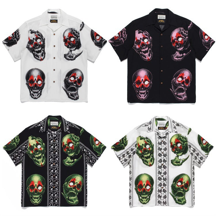 GUILTYPARTIES TIGER Shirts STUDIO Tattooed Skull, Short Sleeve Shirt
