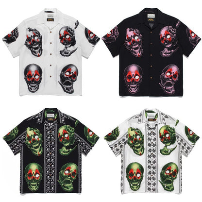 GUILTYPARTIES TIGER Shirts STUDIO Tattooed Skull, Short Sleeve Shirt