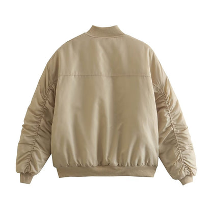Women Cotton Coat Fashion Baseball Uniform Loose
