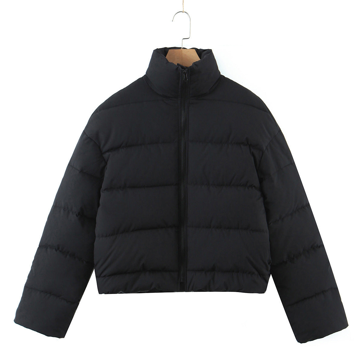 Women Cotton Coat Stand Collar Zipper Thickening Warm and Loose