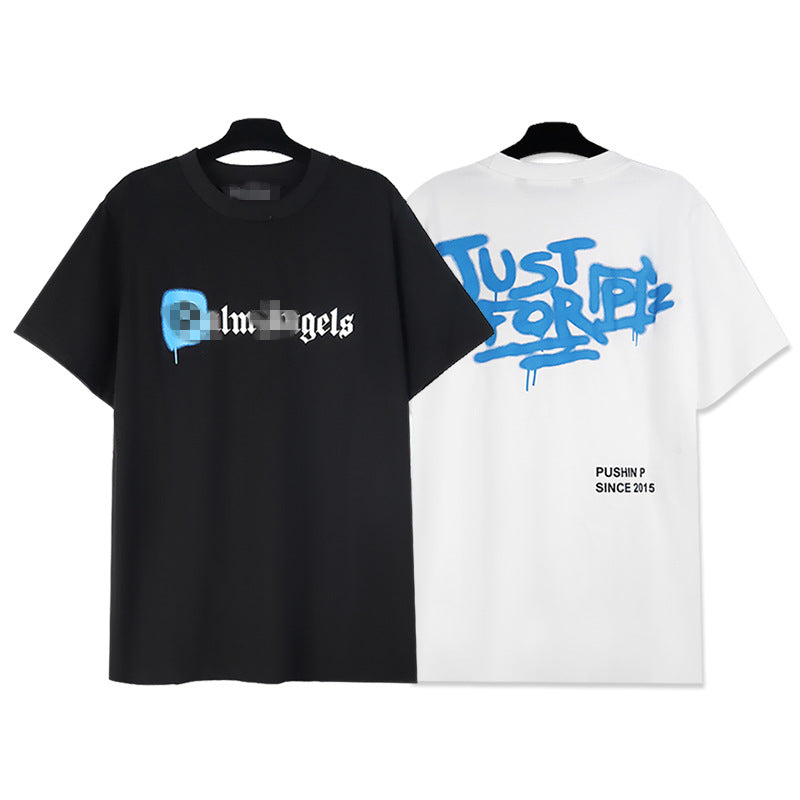 Palm Angle T Shirts Graffiti Printing Loose Half Sleeve