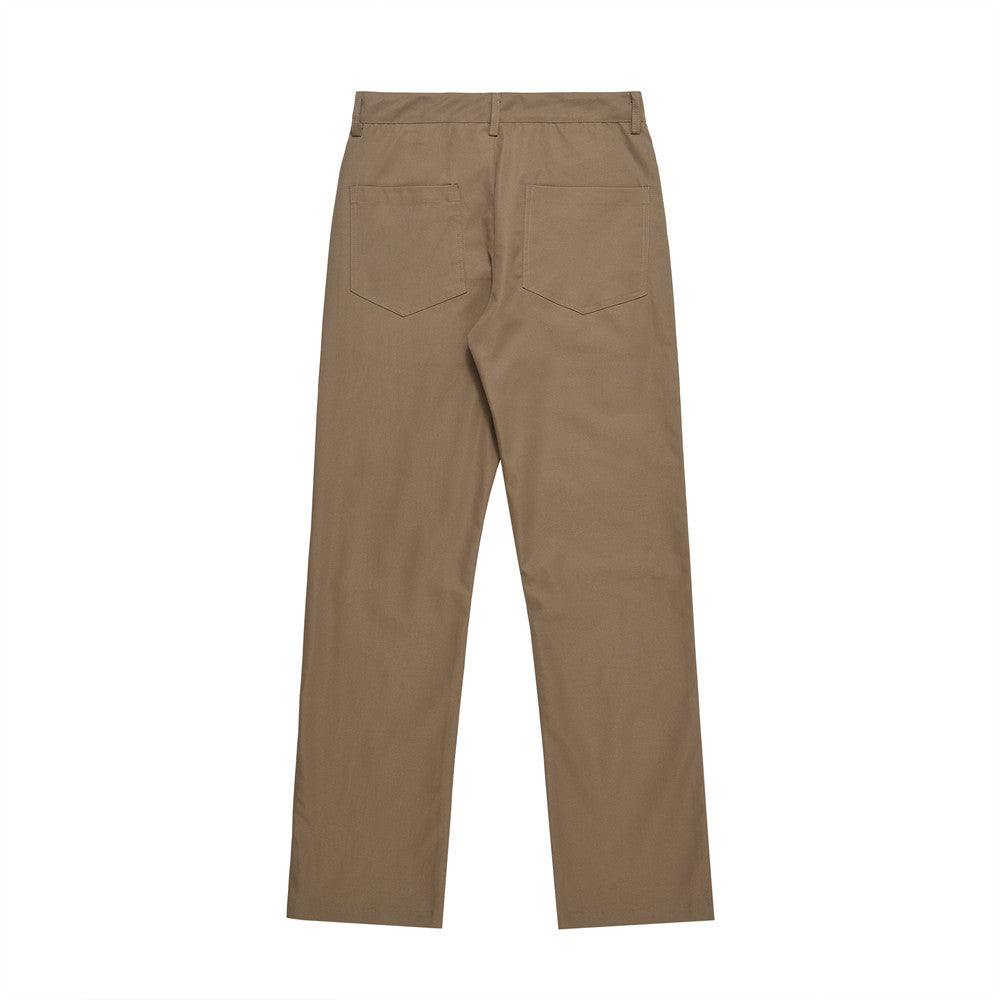 Men Sweatpants Rivet Zipper Casual Pants Straight-Leg Pants Trousers