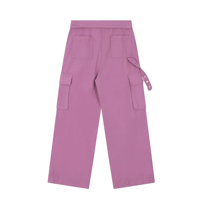 Men Sweatpants Casual Pants Men's Multi-Pocket Loose Straight-Leg Wide-Leg Pants