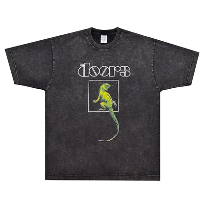 Rock Star T Shirt Gate Band T-shirt Rock American Retro Loose Street Style Short Sleeve