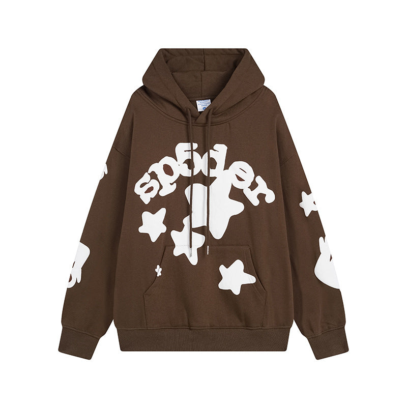 Sp5der Hoodie & Sweatpants 2 Piece Set Fleece-Lined Star Print