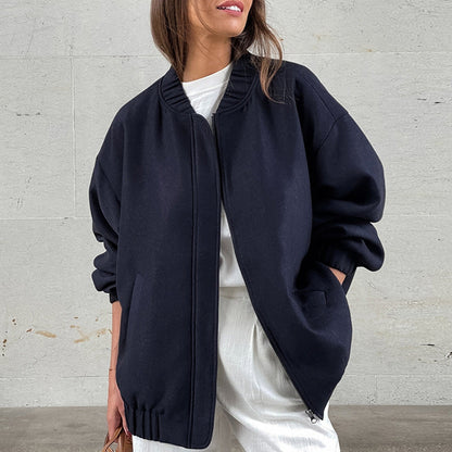 Women Trench Coat Jacket Baseball Uniform Windbreaker Jacket Loose Casual