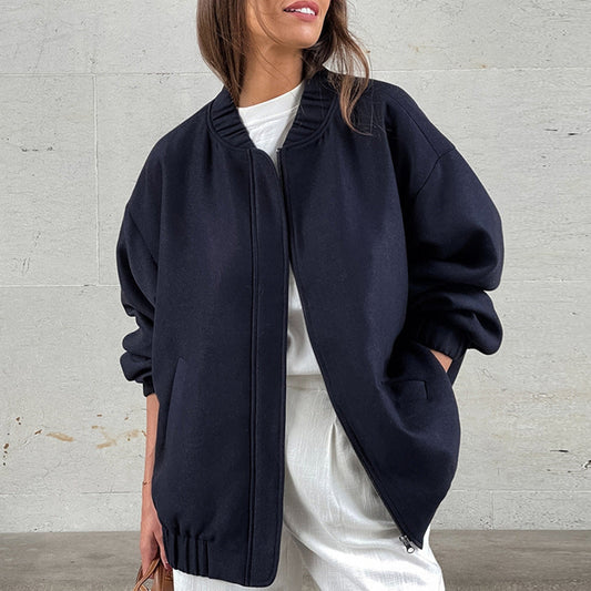 Women Trench Coat Jacket Baseball Uniform Windbreaker Jacket Loose Casual