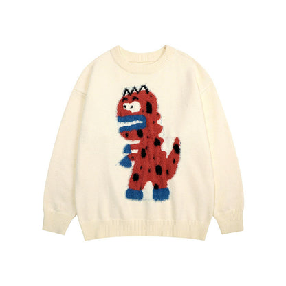 Women Sweater Retro Fun Cartoon Knitted Couple's Tops
