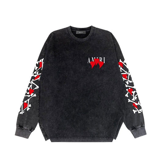 Amiri Long-Sleeve Shirt Vintage Distressed Long Sleeve T-shirt