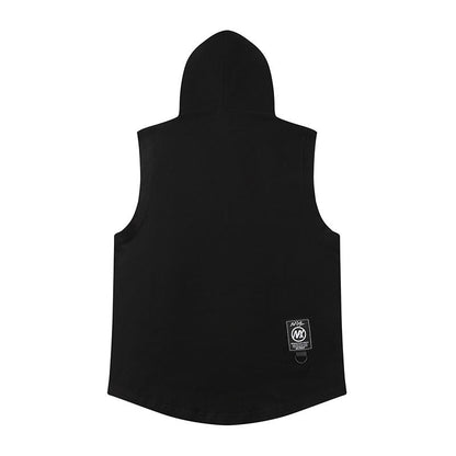 Men Vest Hooded Vest Retro Sleeveless T-shirt Men and Women
