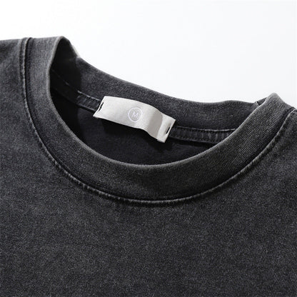 Men Long Sleeve T-Shirt Abstract Personality Print Distressed