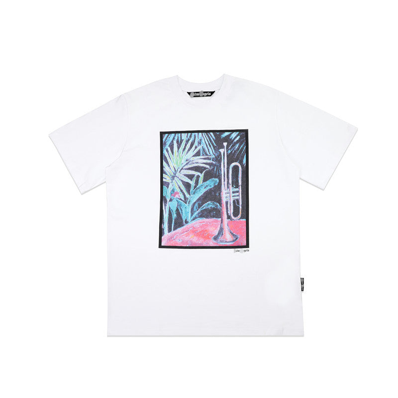 Palm Angle T Shirts Nostalgic Oil Painting Couple