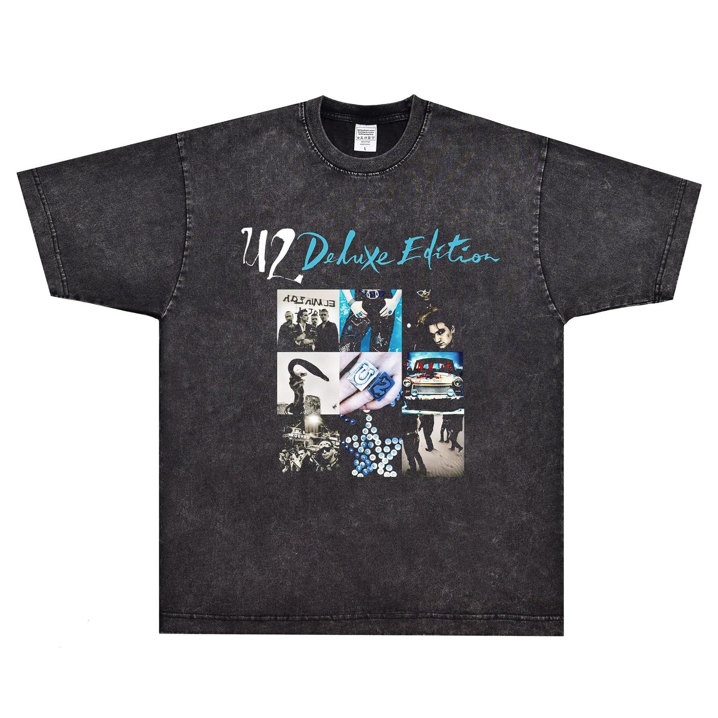 Rock Star T Shirt U2 Achtung Baby T-shirt Rock Band American Street Retro Loose Printed Short Sleeve