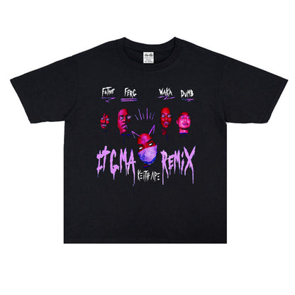 Rock Star T Shirt Keith AP D Ash Hip Hop Washed Distressed T-shirt Short Sleeve Men and Women