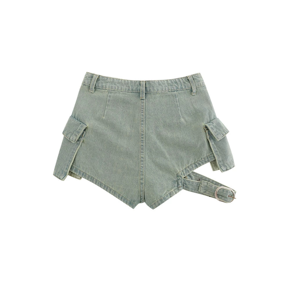 Women Shorts Hollow out Denim Shorts High Waist Hot Hip Pants