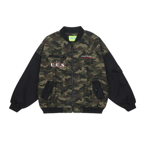 Men Jacket Coat Stitched Camouflage Workwear Jacket Men's Autumn and Winter Baseball Uniform