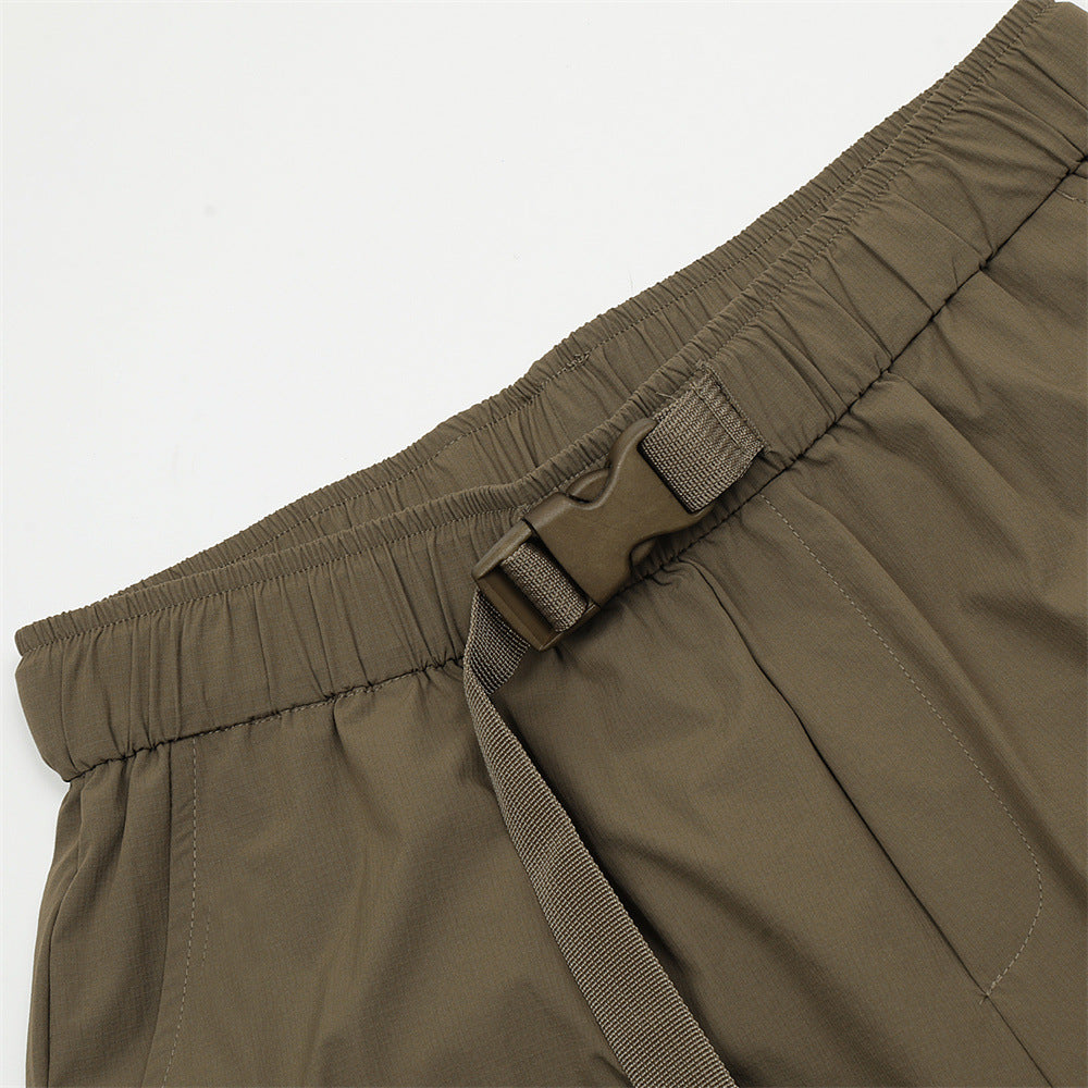 Men Shorts Sports Worker Assembly Belt Buckle Loose