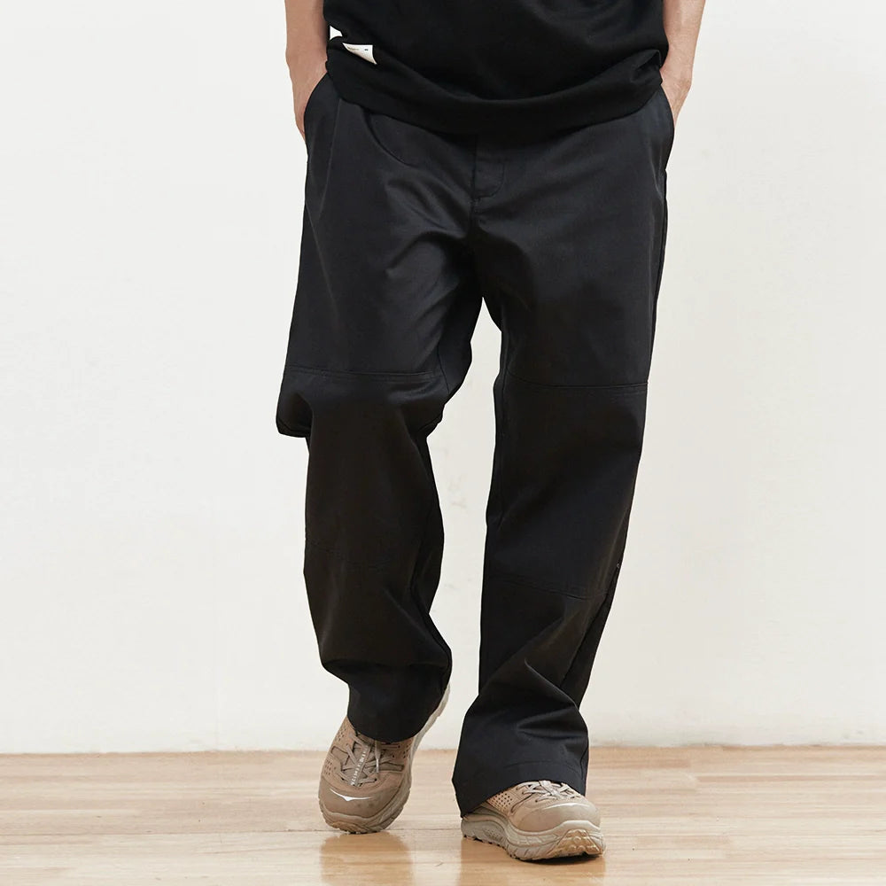 Men Sweatpants Simple Solid Color Straight Cargo Pants Loose Wide Leg Casual Trousers