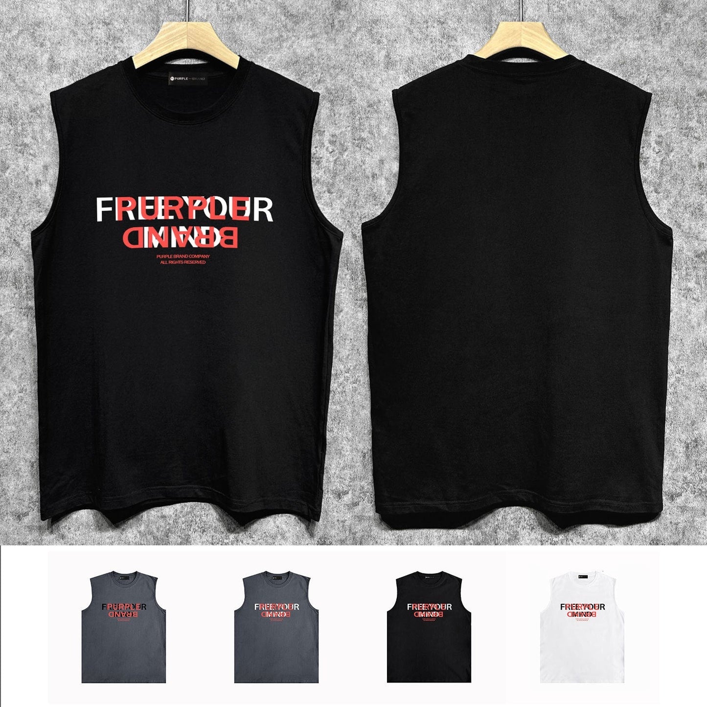 Purple Brand Tank T Shirts Sleeveless T-shirt Vest