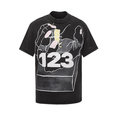 RRR123 T-shirt Small Neckline Loose Distressed T-shirt