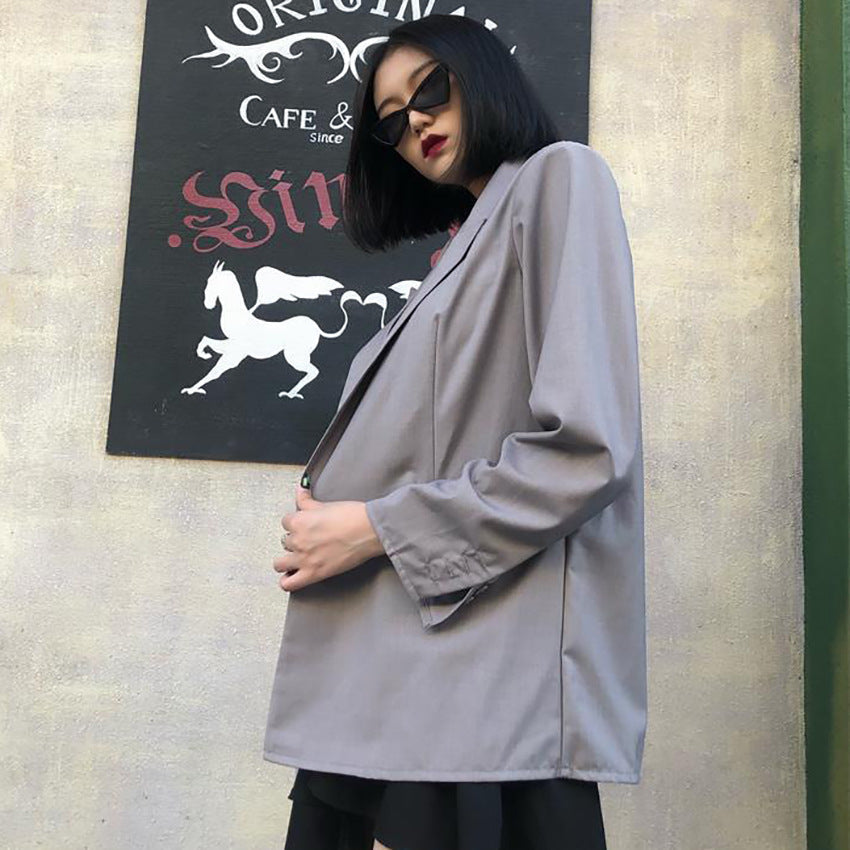 Women Trench Coat Autumn and Winter Suit Women's Simple Advanced Sense Jacket Long-Sleeved