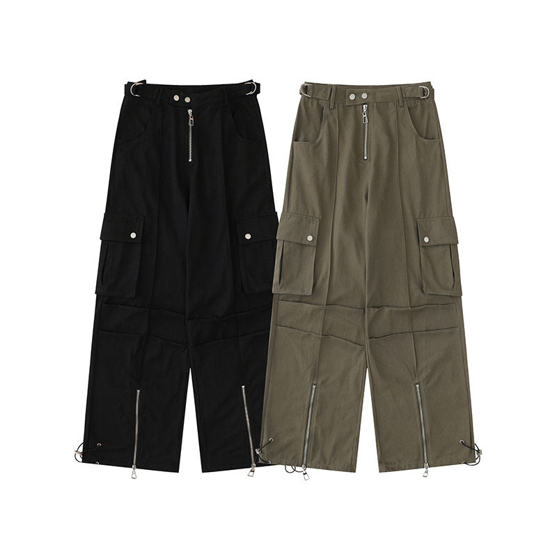 Cargo Pants Retro Multi-Pocket Belt Casual