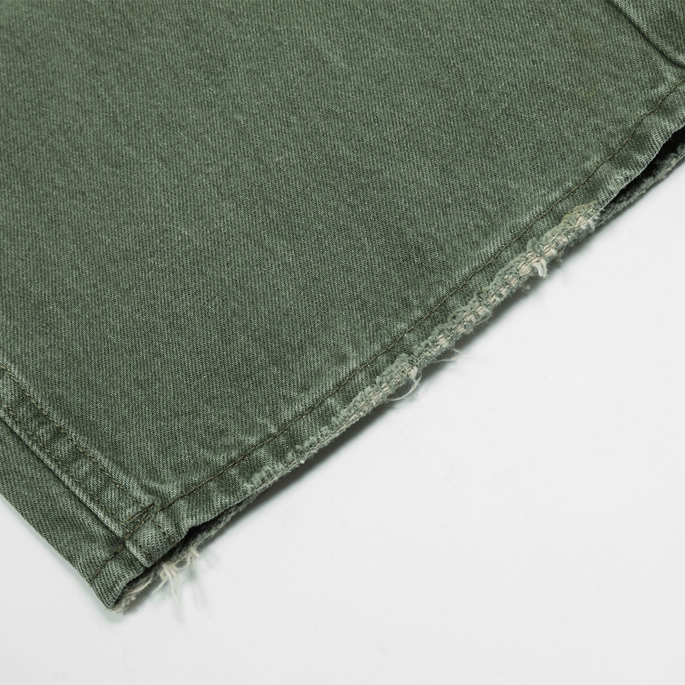 Men Jeans Distressed Loose Worn Casual Wide Leg