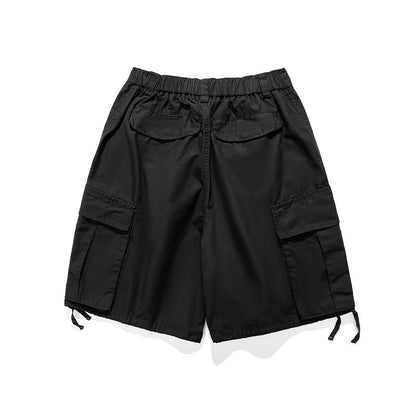 Men Shorts Summer Casual Straight-Leg Five-Point Pants Wide-Leg Pants