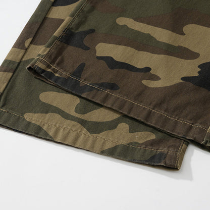 Men Sweatpants Casual Camouflage Camouflage Pants Men's Paste Cloth Embroidery Hole Straight Loose Trousers