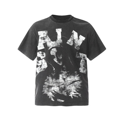 Unisex T-Shirts Wash Vintage Jesus Print Saint Michael Vintage Tee
