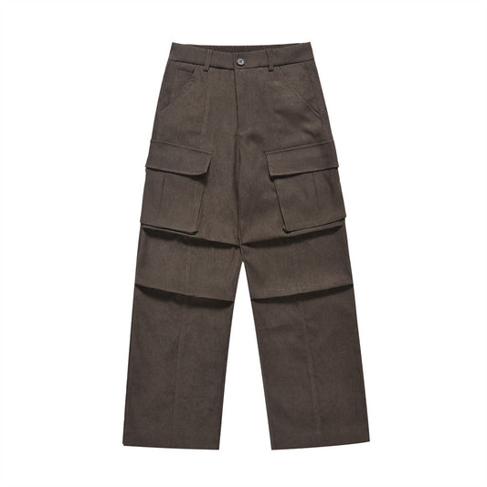 Men Sweatpants Straight-Leg Trousers Loose Wide Leg Leisure Pants Men