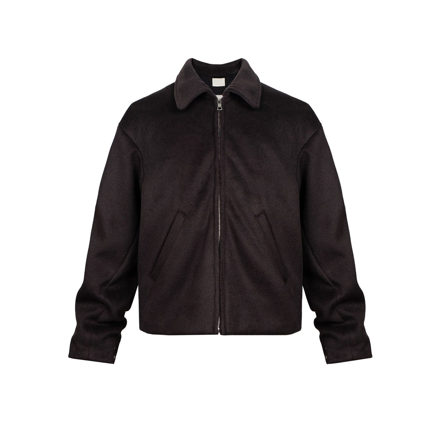 MIJKO Men Jacket Splicing Design Neutral Woolen Unisex Short Jacket