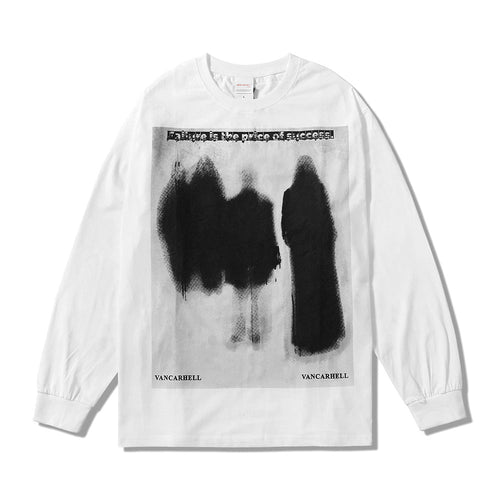 Men Long Sleeve T-Shirt Dark Series Abstract Printing Loose