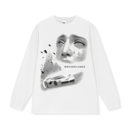 Vintage T-shirts Printed Short Sleeve T-Shirt Cotton White Loose T-Shirt