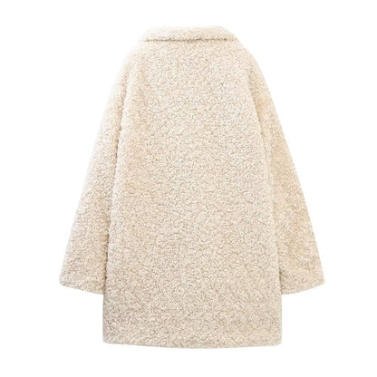 Women Cotton Coat Imitation Lamb Wool Loose plus Size