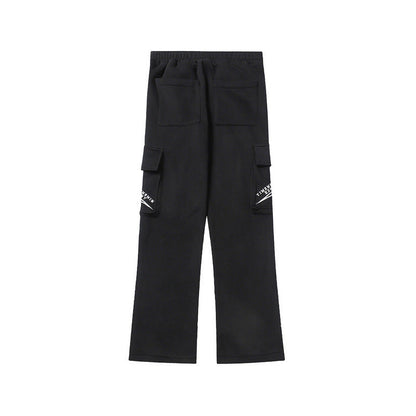 Cargo Pants Large Pocket Overalls Fleece Lined