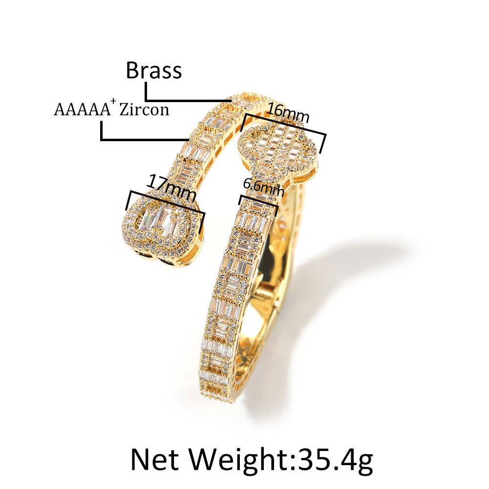 Bracelet ins Wind Love Clover Bracelet Premium Sense Copper Zircon Royalty