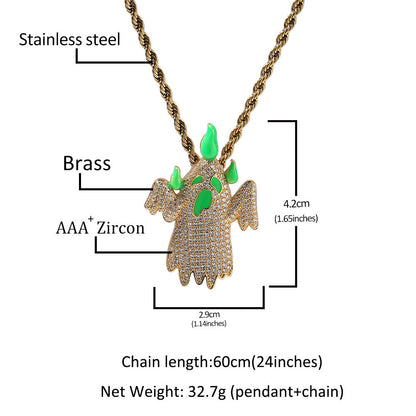Jewelry Color Luminous Ghost Pendant Necklace Royalty Night light Jesus Pieces