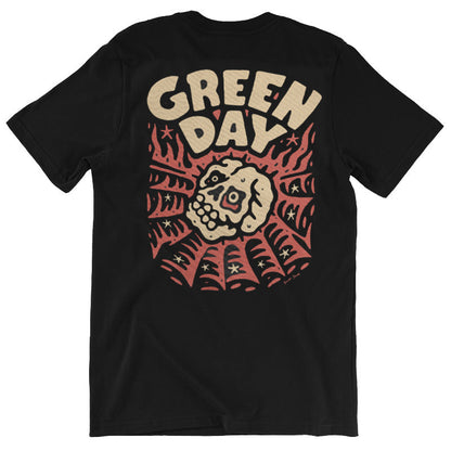 Green Day T Shirt Rock Punk Moto Skeleton