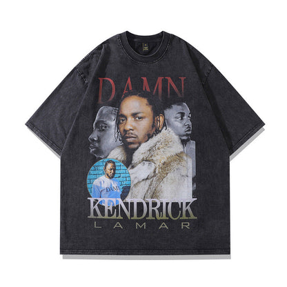 Men T-Shirt Short-Sleeved T-shirt Men Hip Hop Retro Loose