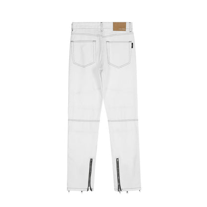 Men Jeans Punk Hip Hop Stitching Zipper Split