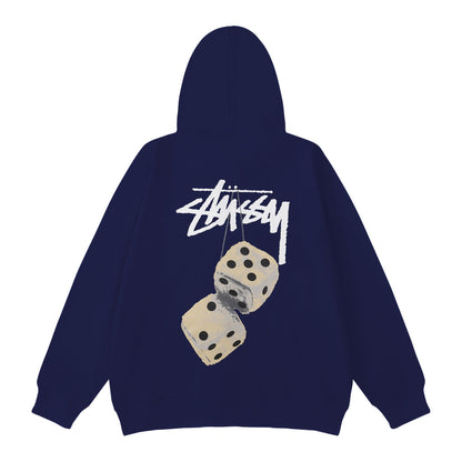 Stussy Hoodie Embroidered Fleece Fashion Hooded Sweater