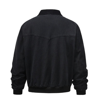 Men Jacket Coat Winter Jacket Men Loose Washed-out Distressed Warm-Keeping Cotton Clothing