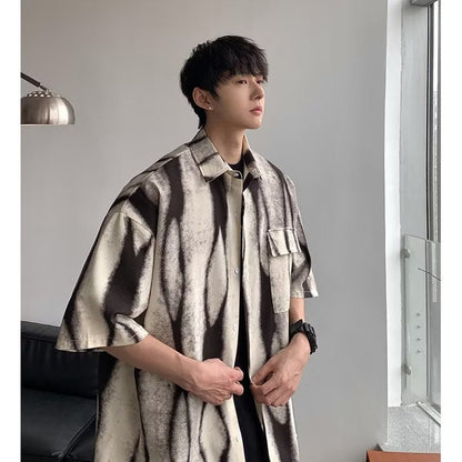 Men's Shirts Tie-Dyed Summer Thin Retro Baggy Coat