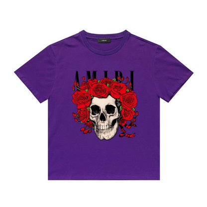Amiri T Shirt Printed Casual Hip Hop round Neck Short Sleeve T-shirt
